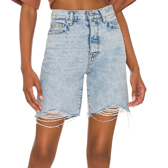 Lovers + Friends Distressed Devon Denim Shorts26Medium Wash